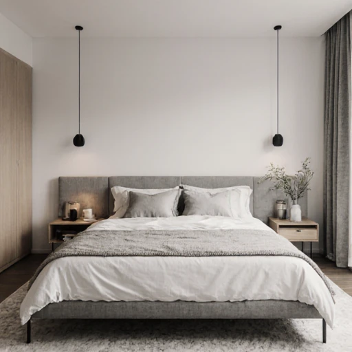 Modern minimalist style, double bedroom design!